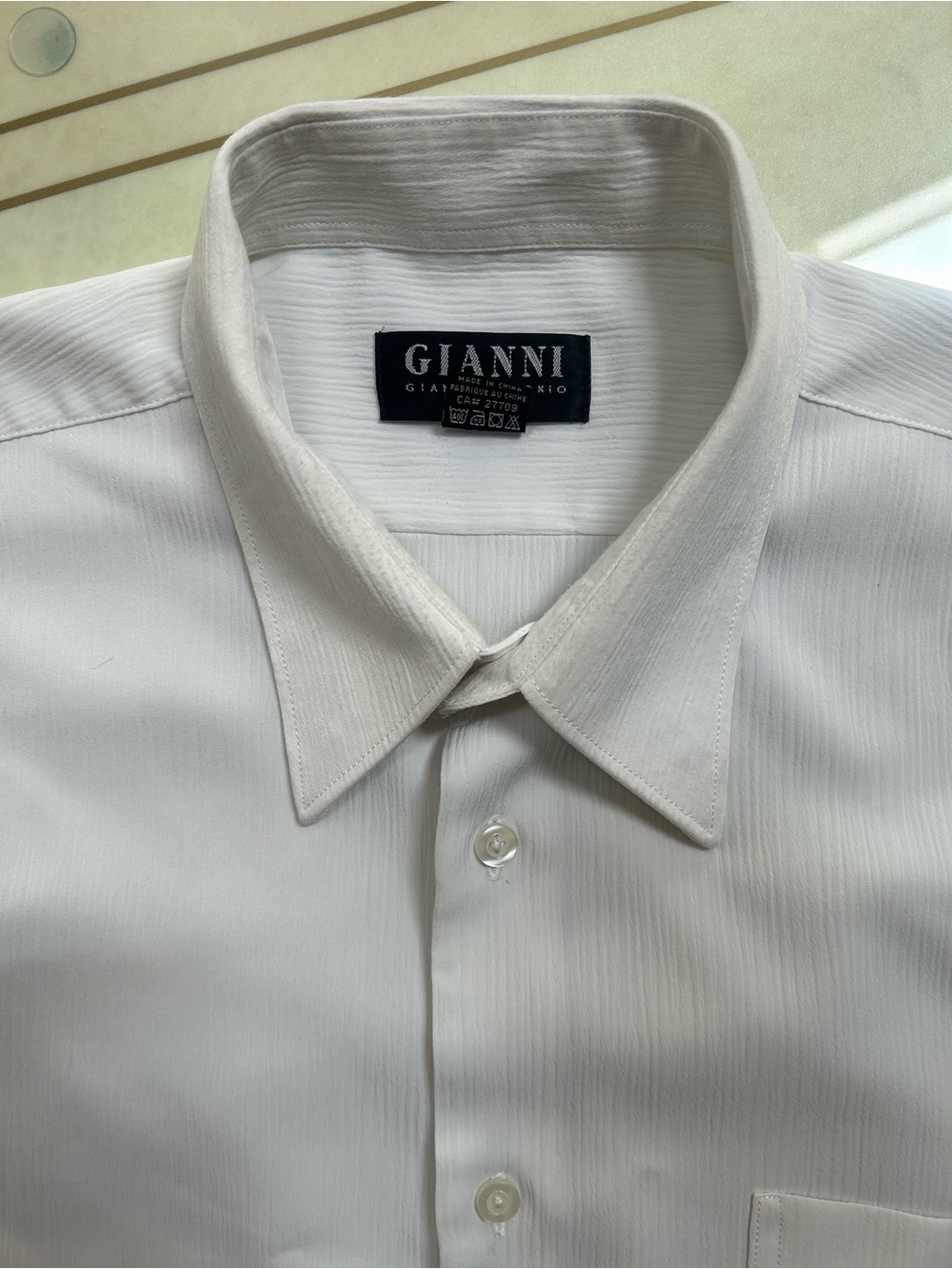 Ganni Men's White Dress Shirt - Classic Collar